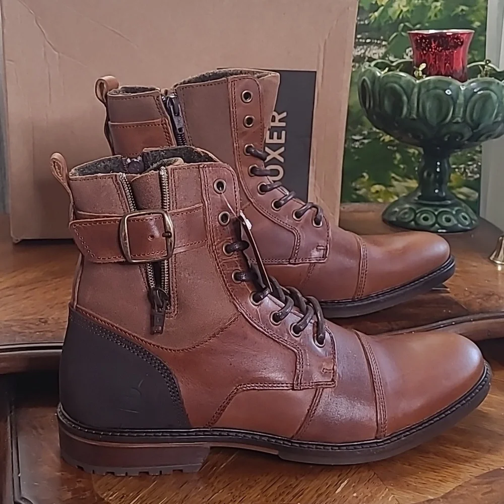 New in box! Bull Boxer 45 Mens 11.5 leather chukka lace up ankle boots cognac